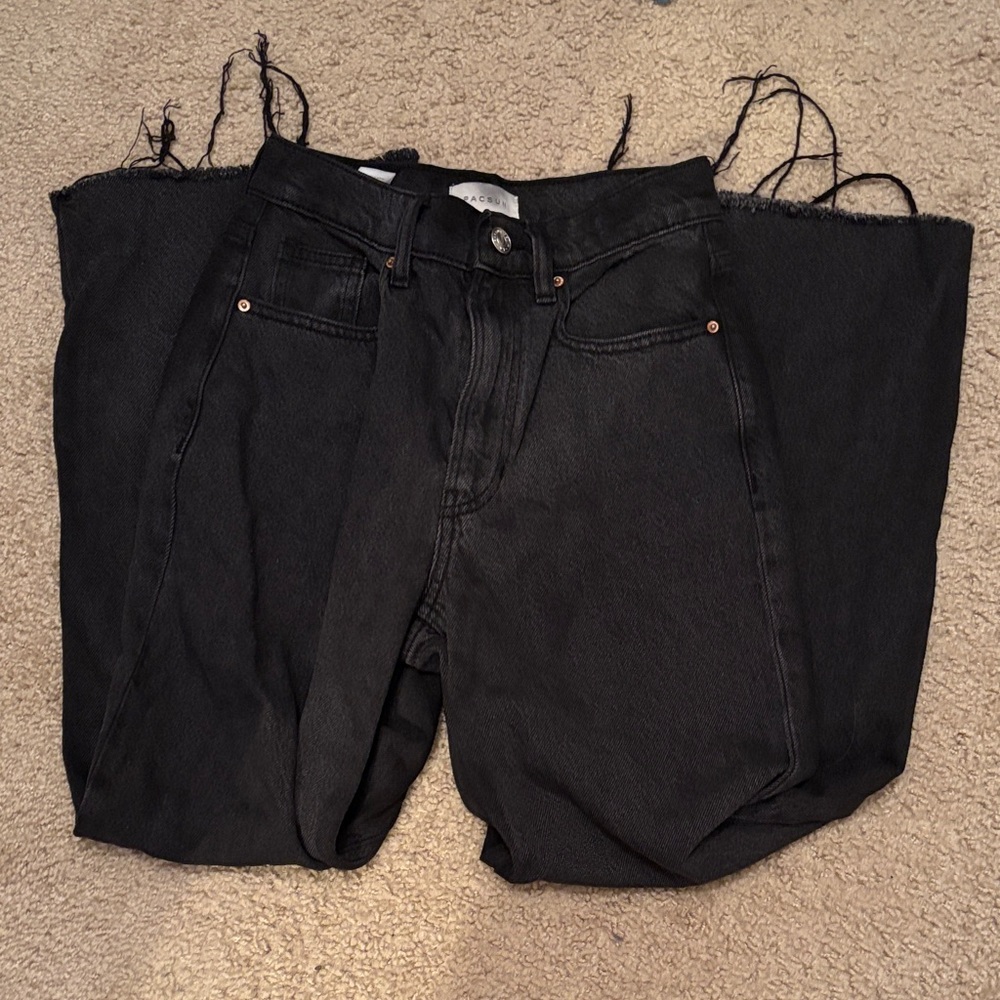 Black Denim Cut-Off Shorts